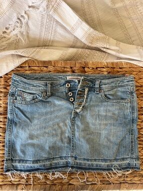 Tommy Jeans Denim Mini Skirt with Button Fly